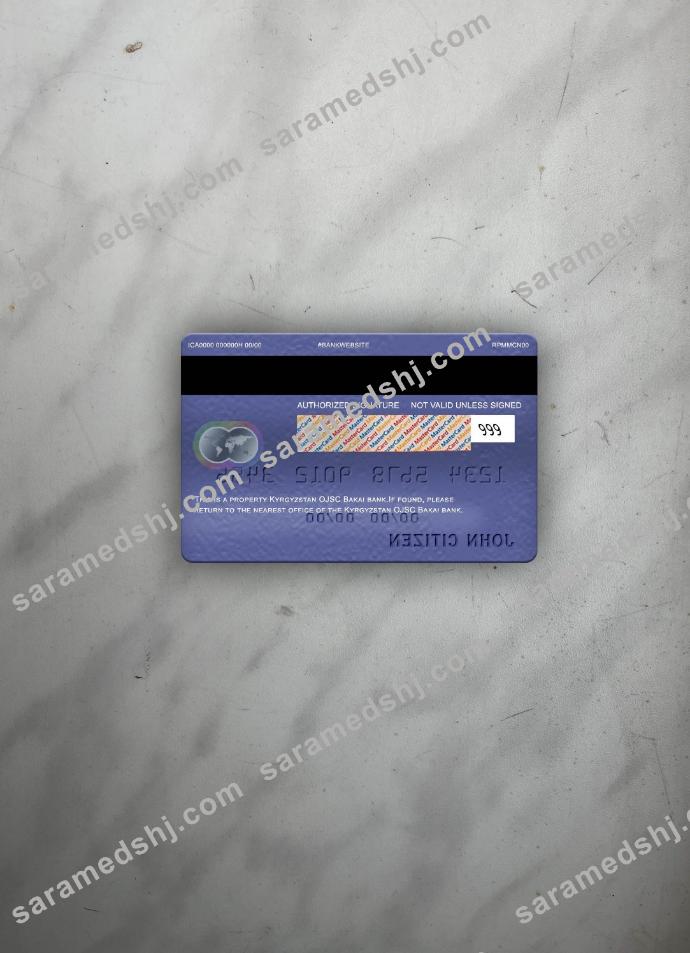 Kyrgyzstan OJSC Bakai Bank mastercard photolook back